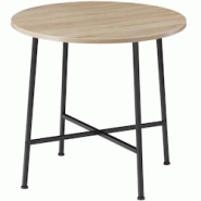 Tectake Table de salle à manger industrielle Ronde Ennis 80x76cm - Bois clair industriel, Chêne Sonoma - 404337 - marron Bois manufacturé 404337 Tectake Table de salle à manger industrielle Ronde Ennis 80x76cm - Bois clair industriel, Chêne Sonoma - 404337 - marron Bois manufacturé 404337