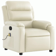 VidaXL Fauteuil inclinable de massage Crème Similicuir Modèle Belvoriax - 8721012202474