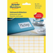 AVERY 2646 étiquettes multi-usages blanches, format 16 x 9 mm (27 feuilles / cdt) - 4004182033111