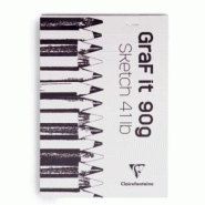 Clairefontaine Lot de 10 Bloc agrafé GRAF IT de 80 feuilles de papier croquis blanc, 90 g/m², A5, couverture blanche - 3329680966701