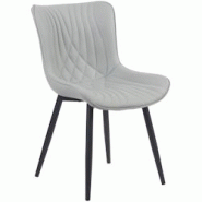 Décoshop26 - Chaise de salle à manger x1 coutures décoratives en PVC gris et pieds en métal noir 10_0002181 - gris 3000250877718 Décoshop26 - Chaise de salle à manger x1 coutures décoratives en PVC gris et pieds en métal noir 10_0002181 - gris 3000250877718