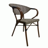 Emh Chaise de terrasse professionnelle Moka empilable – aluminium et textilène – usage chr intérieur/extérieur - aluminium BISCHMOKAGRISCLAIR