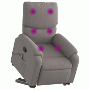 Fauteuil inclinable de massage Taupe Tissu Modèle Kervoriax - 8721012173323