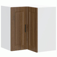 Helloshop26 - Armoire d'angle murale de cuisine design fonctionnelle rangement 57 x 57 x 60 cm en bois d'ingénierie chêne marron 02_0050409 - marron