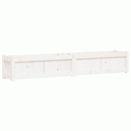 Helloshop26 - Jardinière bac lit surélevé plantes fleurs terrasse jardin 180 x 31 x 31 cm bois de pin massif blanc 02_0037471 - blanc Bois massif 3