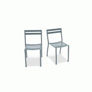 Lot de 2 chaises en métal FLANER - bleu