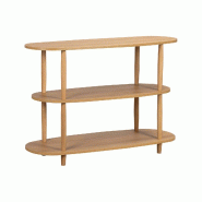 Oviala Business Etagère haute effet bois 120x77 cm bois clair , L 120 x l 40 x h 77 cm Oviala - beige Bois manufacturé 115559