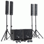 Pack Sono 2400W DJ complet BM SONIC BMS-15-SLIM-BT, 4 Enceintes satellites, 2x SUB 38cm USB/Bluetooth, Supports Câbles, Micros - 3666638039804