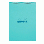 RHODIA Lot de 5 Bloc azur format 210x297 / A4, 80 feuilles 80 g/m² reliure intégrale, quadrillé 5x5 - 3037921184196