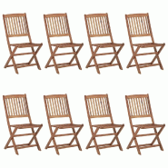 VidaXL Chaises Pliables D Extérieur Lot De 8 Bois D Acacia Solide - marron 3074939