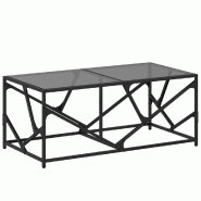 VidaXL Table basse avec dessus en verre noir 98,5x50x41 cm acier Modèle Signature Plus - 845997