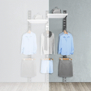 Élément suivant Zetawall chrome 1 tablette blanc + 2 bras L60xH240cm