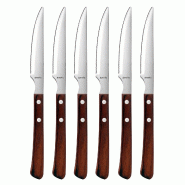 Amefa Coffret 6 couteaux steak Brasero - Esprit barbecue acier coutellerie - argenté inox 3546699781488