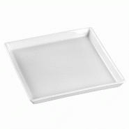 Assiette Quartz céramique 16x16x1,6cm blanc - par 48