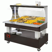 Buffet chauffant mural bain-marie 4 x1/1 hauteur 150 bois wenge cha... - PABM/4N-B1_0