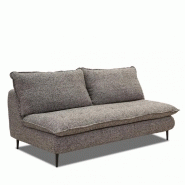 CANAPÉ LIT COMPACT 3 PLACES EXPRESS LISBONNE 140CM SOMMIER À LATTES MATELAS 13CM TISSU TWEED GRIS CHINÉ