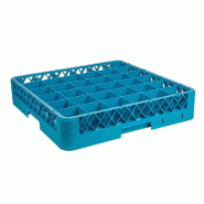 Casier de lavage verres 36 compartiments polypropylène 50x50x10 cm bleu