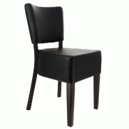 Chaise d'intérieur Amsterdam en bois tapissée d'un simili cuir noir - par 2
