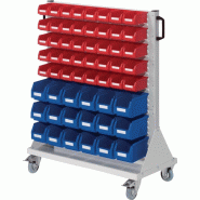 Chariot à roulettes RasterMobil H1230xl1000xP500mm Boîtex.18xtaille6 bleu/40xtaille 7 rouge RASTERPLAN Chariot à roulettes RasterMobil H1230xl1000xP500mm Boîtex.18xtaille6 bleu/40xtaille 7 rouge RASTERPLAN