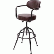 Décoshop26 - 1x tabouret de bar pivotant style industriel réglable en hauteur marron vintage avec dossier TDB04058 - marron 3001540969601 Décoshop26 - 1x tabouret de bar pivotant style industriel réglable en hauteur marron vintage avec dossier TDB04058 - marron 3001540969601