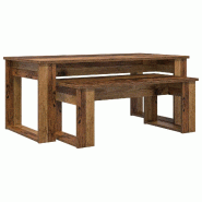 Ensemble de tables basses 2 pcs Bois ancien Bois d'ingénierie Modèle Atlas - 8721364489165