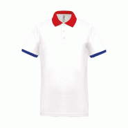 Polo piqué performance homme White / Red / Sporty Royal Blue XS 100% Polyester - XS 3663639074810