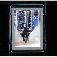 Porte affiche LED A3 vertical double face - avec 4 pinces - Transparent - Plexiglass et PET