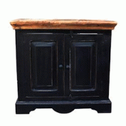 SIT Möbel Meuble sous-vasque | 2 portes | Manguier et MDF | Noir avec plateau miel | L 66 x P 41 x H 60 cm - multicolore multi-matériau 05898-11 SIT Möbel Meuble sous-vasque | 2 portes | Manguier et MDF | Noir avec plateau miel | L 66 x P 41 x H 60 cm - multicolore multi-matériau 05898-11