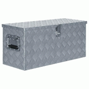 Vidaxl boîte en aluminium 80 x 30 x 35 cm argenté 142939