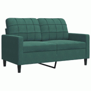 VidaXL Canapé à 2 places Vert foncé 120 cm Velours Modèle Ellissex - 4007616