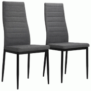 VidaXL Chaises à manger lot de 2 gris clair tissu Modèle Sérénité Pro - 246181