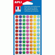 Apli Lot de 5 Etui de 308 pastilles adhésives col. Métal. Assortis, diam. 8 mm (4 feuilles / cdt) - 3270240139342