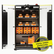 Armoire de sécurité pour le stockage et la charge des batteries Lithium-Ion certifiée VDMA Armoire de sécurité pour le stockage et la charge des batteries Lithium-Ion certifiée VDMA