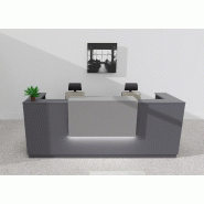 Bureau d'accueil Delta Plus 2 personnes anthracite - Mobel Linea - 204, Oui, Anthracite, Gris aluminium_1