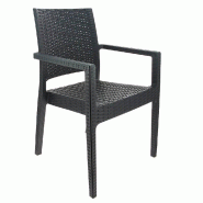 Fauteuil empilable d'extérieur en résine Baleares coloris gris foncé