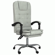Helloshop26 - Fauteuil de massage inclinable de bureau informatique étude clairvelours gris 02_0025387 - gris métal 3000215309285
