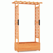 Helloshop26 - Jardinière avec 2 treillis et toit suspendu 182 x 110 x 44 cm drainage optimal style moderne en bois sapin orange 20_0012194 - 30002271