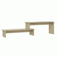 Helloshop26 - Meuble TV industriel pratique ajustable 180 x 30 x 43 cm en aggloméré chêne sonoma 02_0047867 - 3000234991867