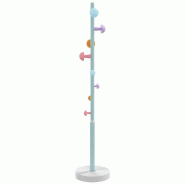 Helloshop26 - Porte-manteau sur pied pratique 172 x 35 x 35 cm avec 8 patères design moderne entrée chambre en fer bleu 02_0047598 - bleu 3000234864