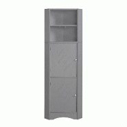 Merax armoire d'angle polyvalente 36.5 x 36.5 x 155 cm, gris, avec rangements et tablettes reglables - gris Bois manufacturé WF314510AAE