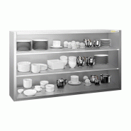 Placard mural inox 1500x400 mm - Hauteur 1000 mm ouvert PREMIUM - GOLDINOX - gris inox 3701770820504