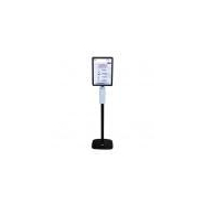 Poteau distributeur de gel 158 cm - Pompe manuelle 1L + cadre pancarte A3 portrait ou paysage - Gris clair - Réf : 214962 Poteau distributeur de gel 158 cm - Pompe manuelle 1L + cadre pancarte A3 portrait ou paysage - Gris clair - Réf : 214962