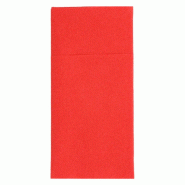 Serviette-étui pour couverts intissé rouge 40x40cm - par 700