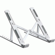 Support pour Ordinateur Portable TOJ - Support de Tablette Réglable - Léger et Ergonomique - De 10 à 17 Pouces - Argent - argenté aluminium 872021