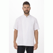 Veste de cuisine mixte Cool Vent Chef Works Urban Springfield blanche S - S blanc BCSZ009-WHT-S