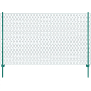 Vidaxl clôture en grillage métallique avec poteaux acier 25x2 m vert 144612