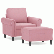 VidaXL Fauteuil avec repose-pied Rose 60 cm Velours Modèle Orion Master Pure - 3201208
