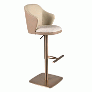 AC ANGEL CERDA Angel Cerdá Tabouret pivotant en tissu crème marbré et similicuir marron 4232C 54 x 57 x 87 - beige polyester 8435631044758