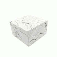 Boîte pâtissière décor Atelier Signature 130x130x80mm par 400 pièces JORIDEAL - blanc en carton 3519400541381