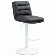 CLP Tabouret de bar Damar similicuir Noir /Blanc - noir polyester 322919 CLP Tabouret de bar Damar similicuir Noir /Blanc - noir polyester 322919